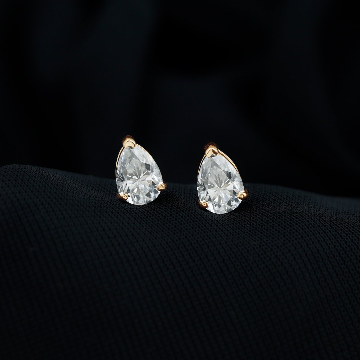 1.5 Carat Pear Cut Moissanite Teardrop Stud Earrings