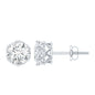 1.97 Carat Round Shape Moissanite Stud Earrings in Crown Setting