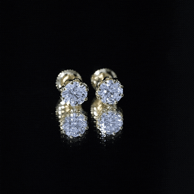 Certified Brilliant Cut 1.9 Carat Moissanite Solitaire Stud Earrings