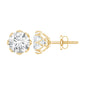 Certified Brilliant Cut 1.9 Carat Moissanite Solitaire Stud Earrings