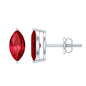 1.5 Carat Marquise Cut Lab Grown Ruby Stud Earrings