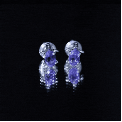 1.2 Carat Lab Created Blue Sapphire Turtle Stud Earrings