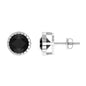 Real 3 Carat Round Shape Black Spinel Stud Earrings with Certificate
