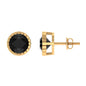 Real 3 Carat Round Shape Black Spinel Stud Earrings with Certificate