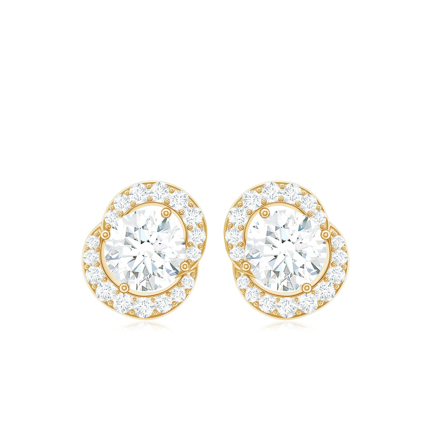 Certified Moissanite Everyday Stud Earrings with Screw Back