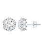 Certified 1.9 Carat Moissanite Flower Stud Earrings