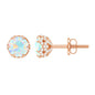 Designer Ethiopian Opal Stud Earrings with Diamond