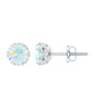 Designer Ethiopian Opal Stud Earrings with Diamond