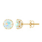Designer Ethiopian Opal Stud Earrings with Diamond