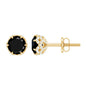 Black Onyx Wedding Stud Earrings with Diamonds