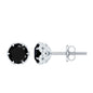 Lab Created Black Diamond Stud Earrings with White Diamonds