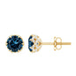 Designer London Blue Topaz Stud Earrings with Diamond