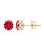 Certified Lab Grown Ruby Wedding Stud Earrings with Diamonds