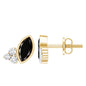 Marquise Shape 0.7 Carat Lab Grown Black and White Diamond Stud Earrings