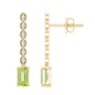 Certified Peridot and Diamond Drop Earrings in Gold Plated Silver