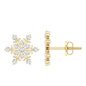 Lab Created Diamond Snowflake Stud Earrings With Screw Back