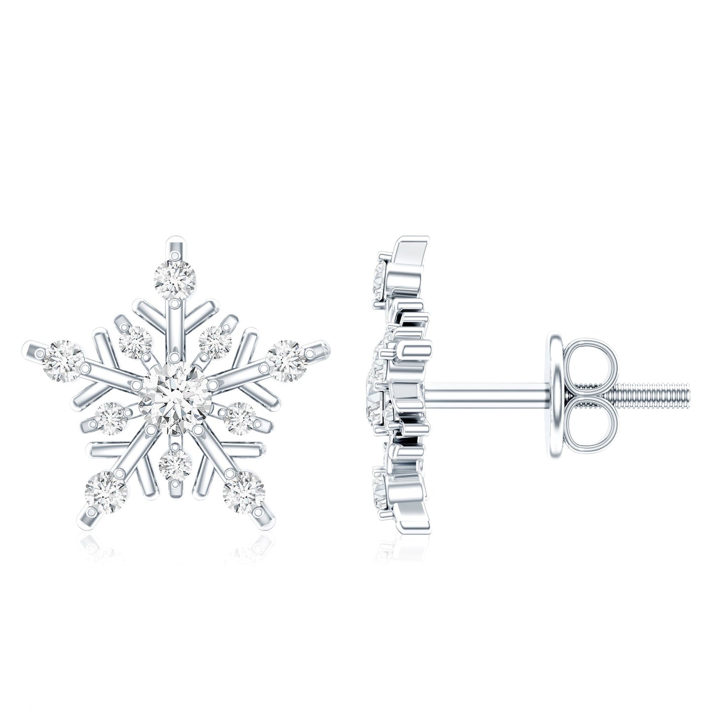 Lab Grown Diamond Icy Snowflake Earrings