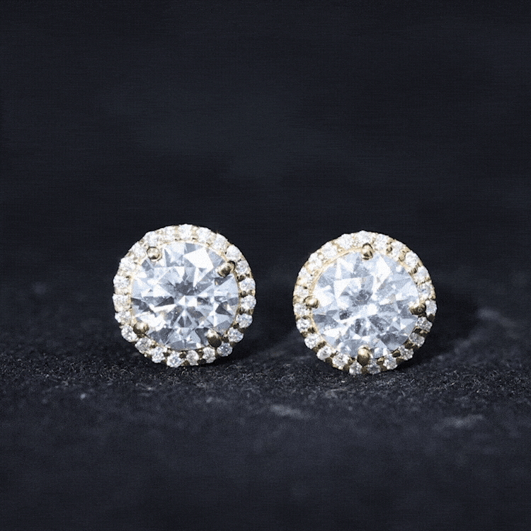 Round Halo Lab Grown Diamond Earring For Women