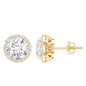 Round Halo Lab Grown Diamond Earring For Women