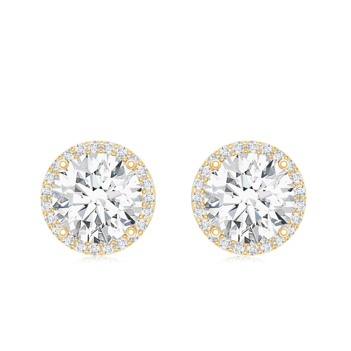 Round Halo Lab Grown Diamond Earring For Women