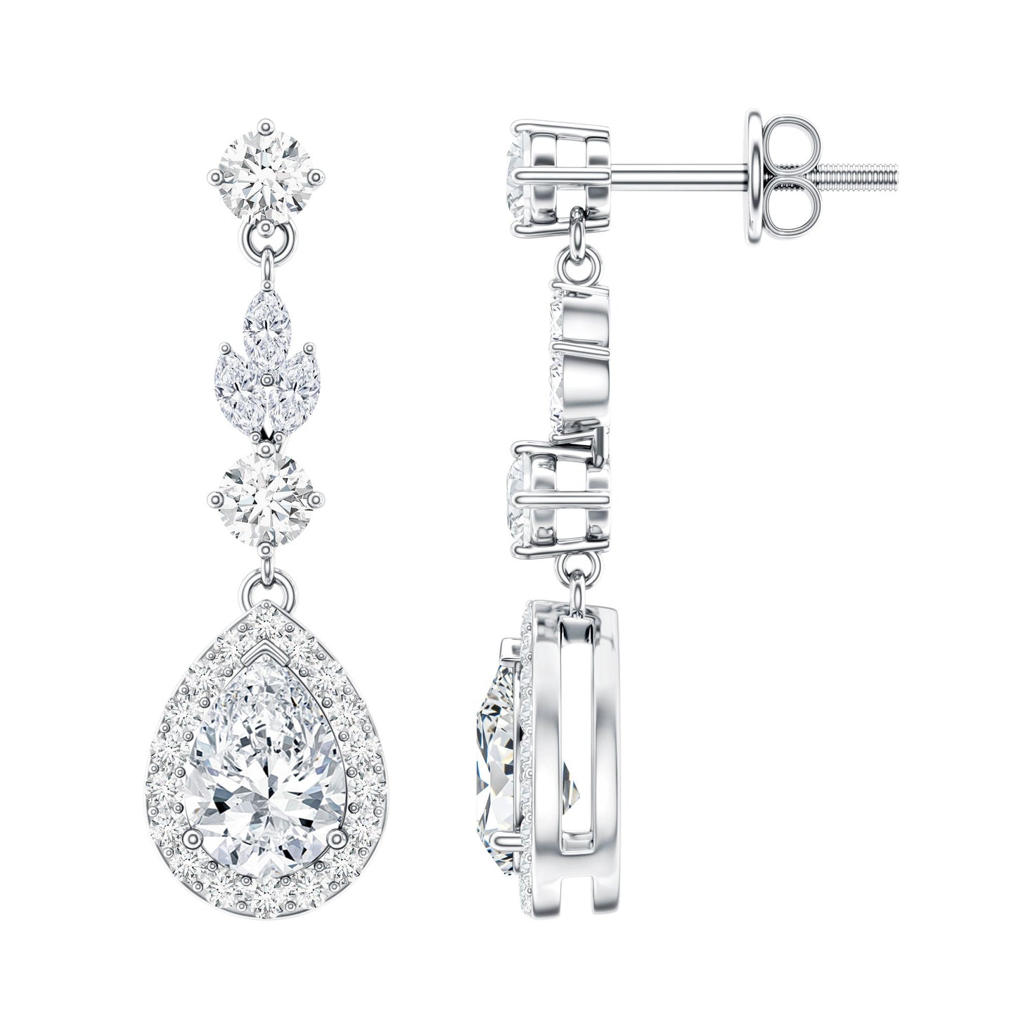 Certified Lab Grown Diamond Dangling Earrings
