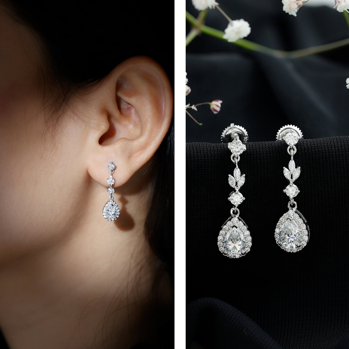 Certified Lab Grown Diamond Dangling Earrings