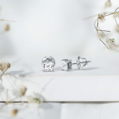 Certified Lab Created Diamond Square Earrings