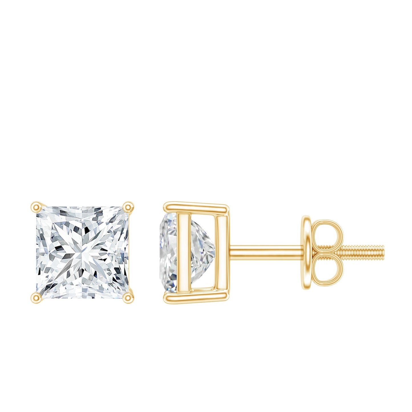 Certified Lab Created Diamond Square Earrings