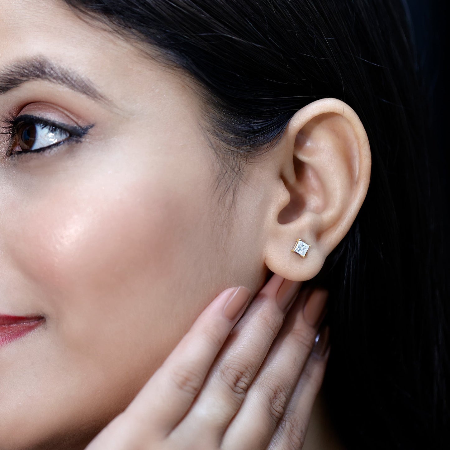 Certified Lab Created Diamond Square Earrings