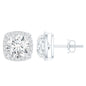 Certified Round Cut Lab Grown Diamond Halo Stud Earrings For Her