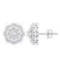 Certified Lab Grown Diamond Flower Bridal Stud Earrings