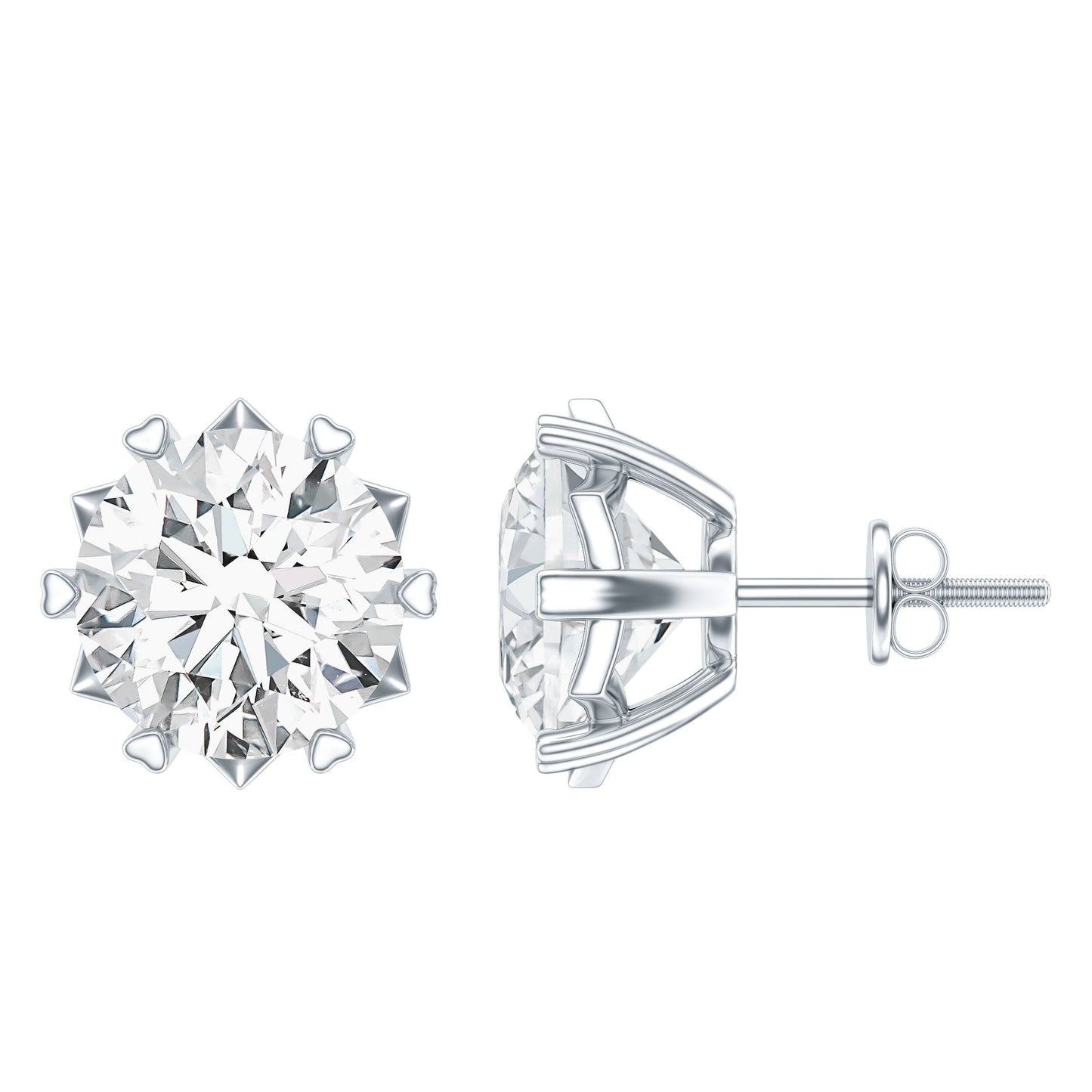 Certified 2.5 Carat Lab Created Diamond Solitaire Stud Earrings
