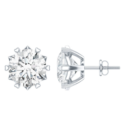 Certified 2.5 Carat Lab Created Diamond Solitaire Stud Earrings