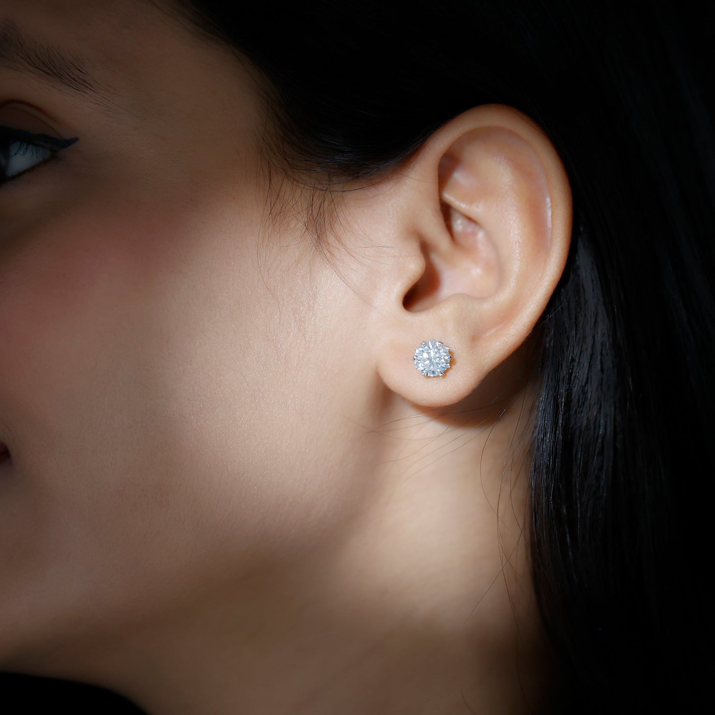 Certified 2.5 Carat Lab Created Diamond Solitaire Stud Earrings