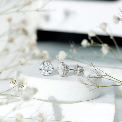 Certified 2.5 Carat Lab Created Diamond Solitaire Stud Earrings