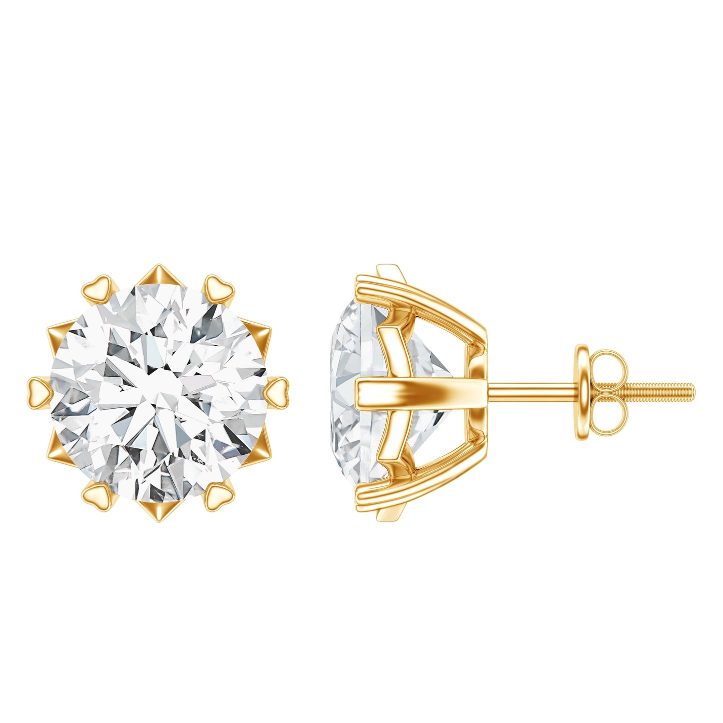 Certified 2.5 Carat Lab Created Diamond Solitaire Stud Earrings