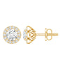 0.64 CTW Lab Grown Diamond Halo Stud Earrings (4mm, Screw Back)