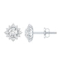 Certified Brilliant Cut Diamond Halo Stud Earrings