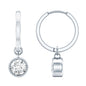 Bezel Set Lab Grown Diamond Drop Earrings for Women