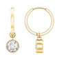 Bezel Set Lab Grown Diamond Drop Earrings for Women