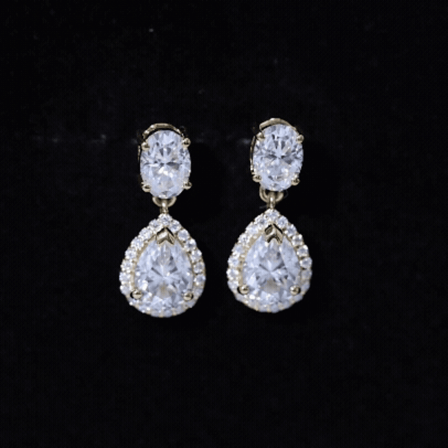 Dangling Lab Grown Diamond Bridal Earrings