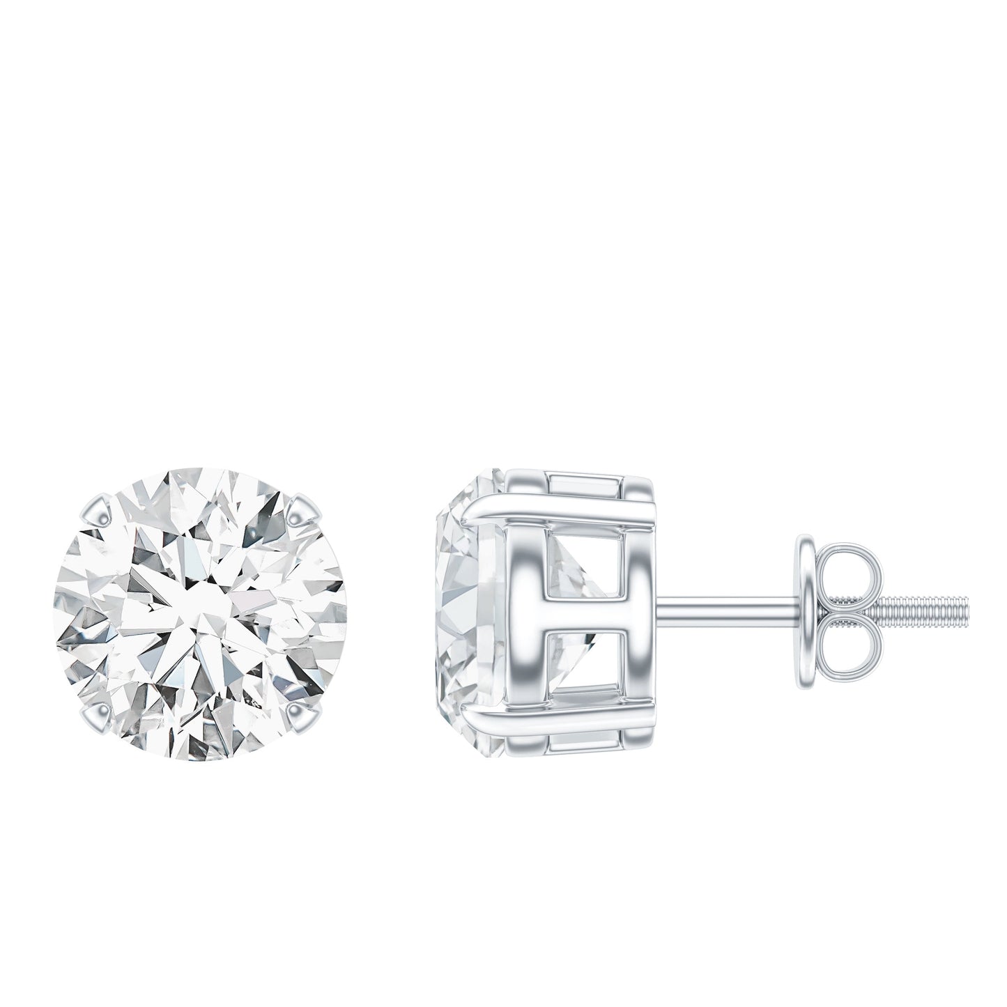 Prong Set Lab Created Diamond Solitaire Stud Earrings
