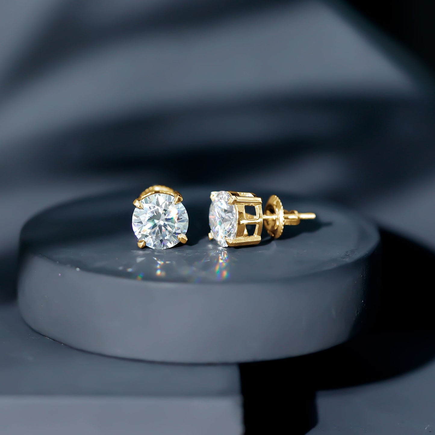 Prong Set Lab Created Diamond Solitaire Stud Earrings