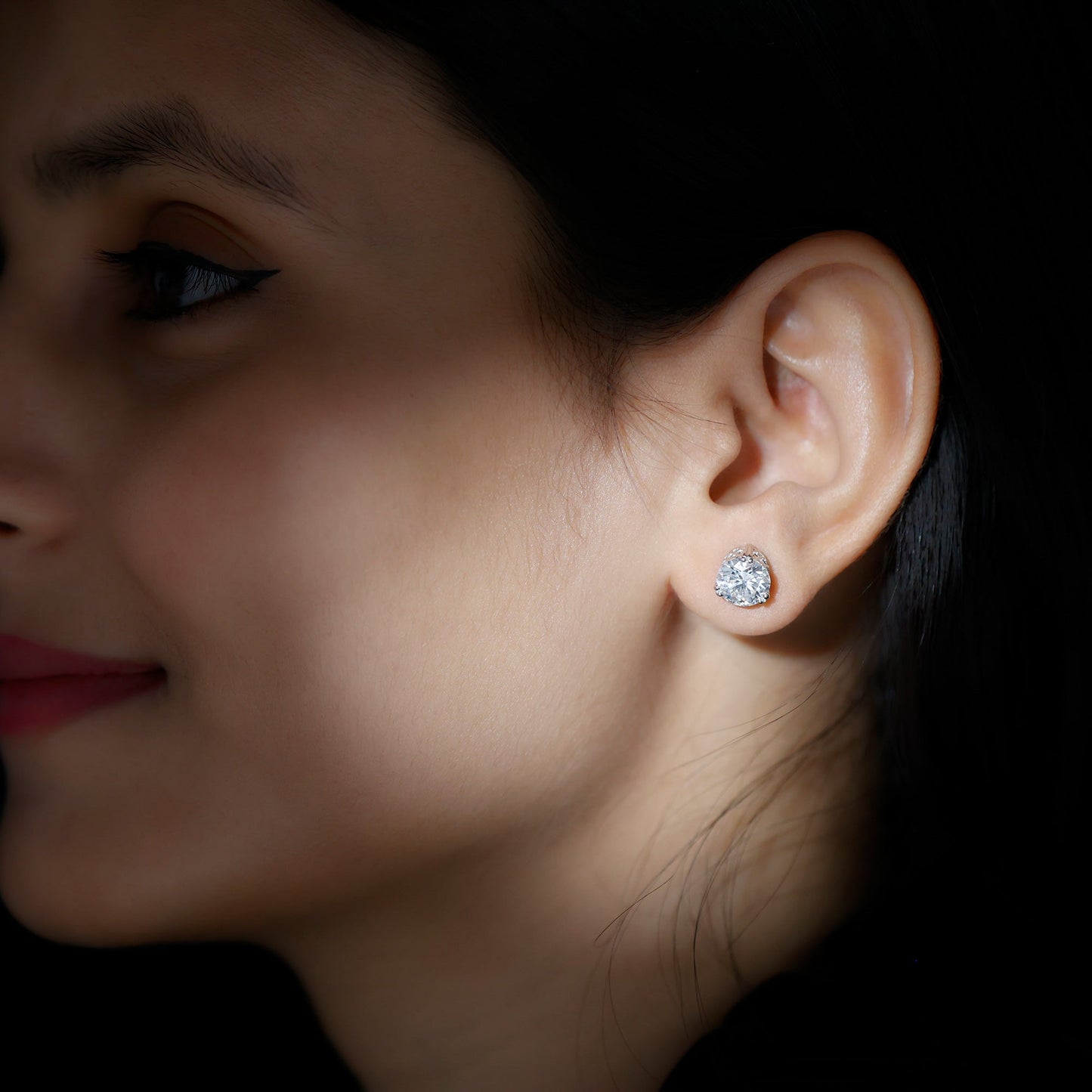 Certified 4 Carat Round Diamond Studs with Screw Back