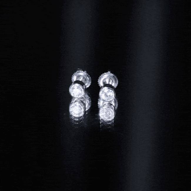 Bezel Set Lab Grown Diamond Solitaire Stud Earrings