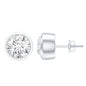 Bezel Set Lab Grown Diamond Solitaire Stud Earrings