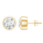 Bezel Set Lab Grown Diamond Solitaire Stud Earrings
