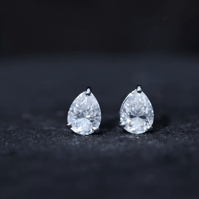 Certified 2.6 Carat Diamond Teardrop Earrings With Screw Back