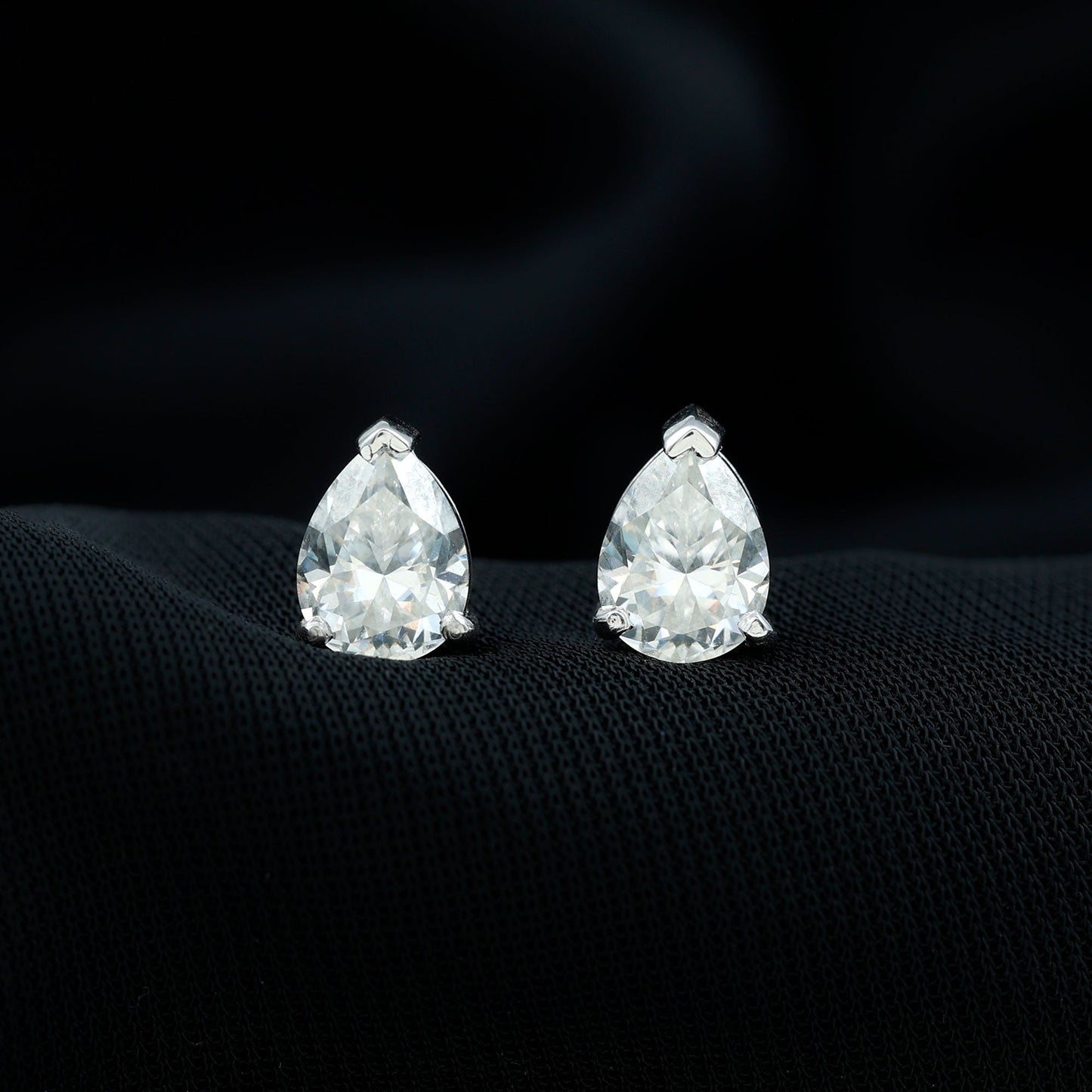 Certified 2.6 Carat Diamond Teardrop Earrings With Screw Back
