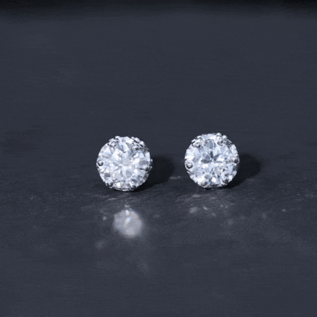 Certified Lab Created Diamond Crown Earrings for Women
